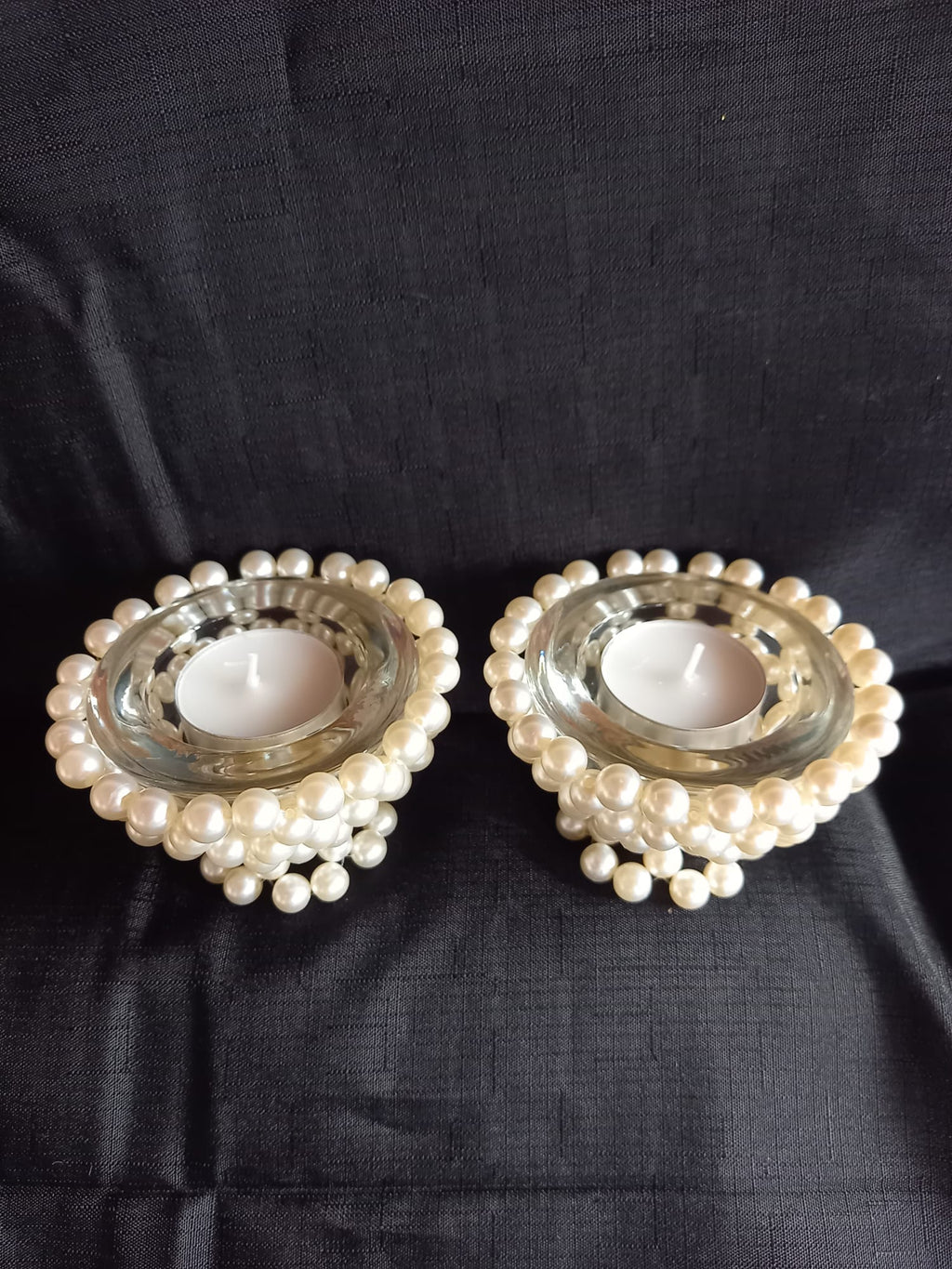 Perlen-Kerzenhalter 2er Set