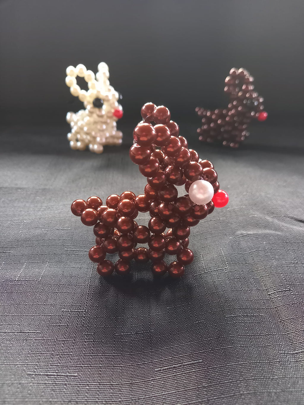 Perlen-Osterhase – handgefertigt (einzeln oder im Set)