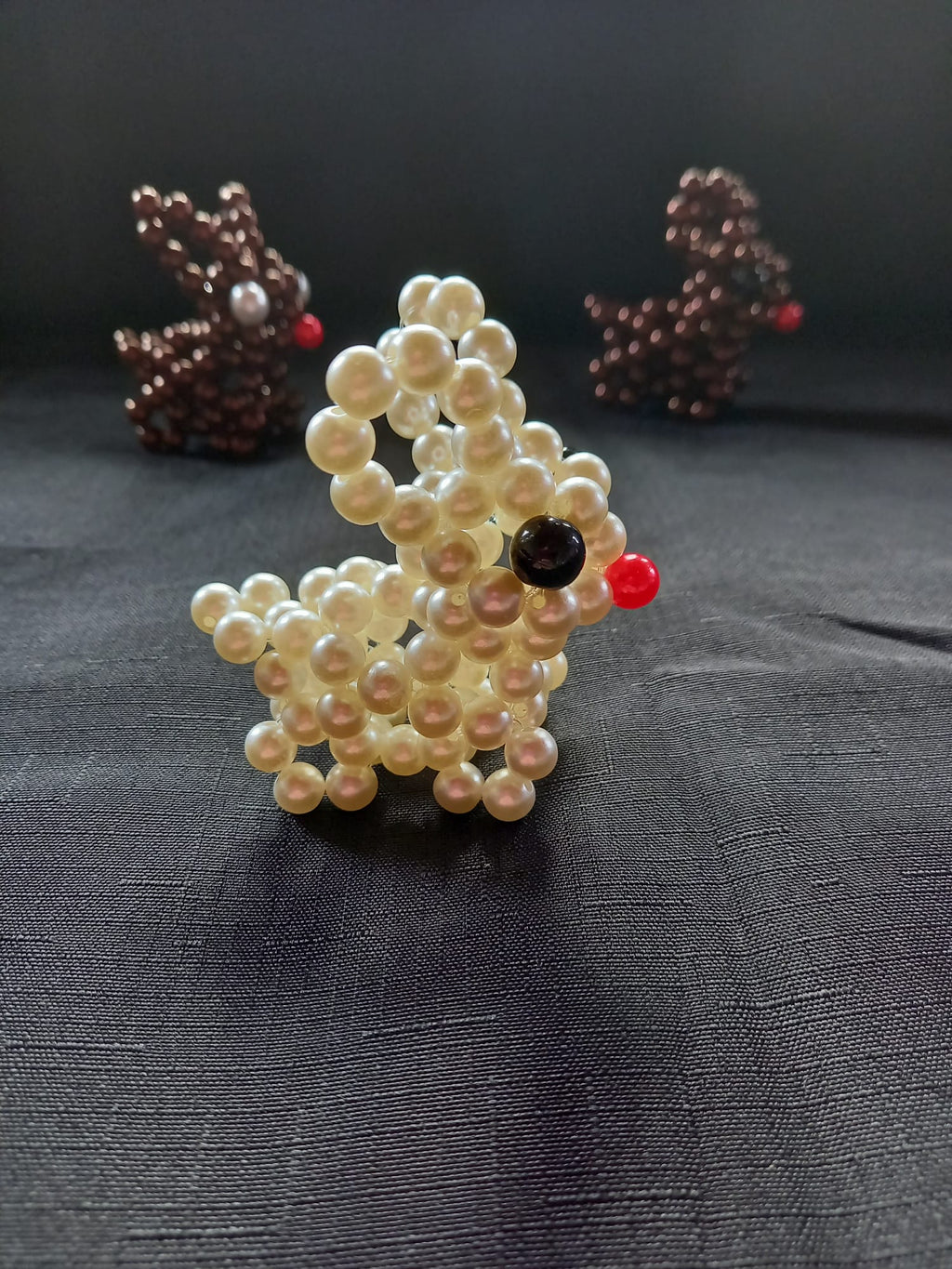 Perlen-Osterhase – handgefertigt (einzeln oder im Set)