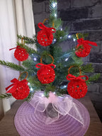 Weihnachtskugeln aus Perlen 6er Set