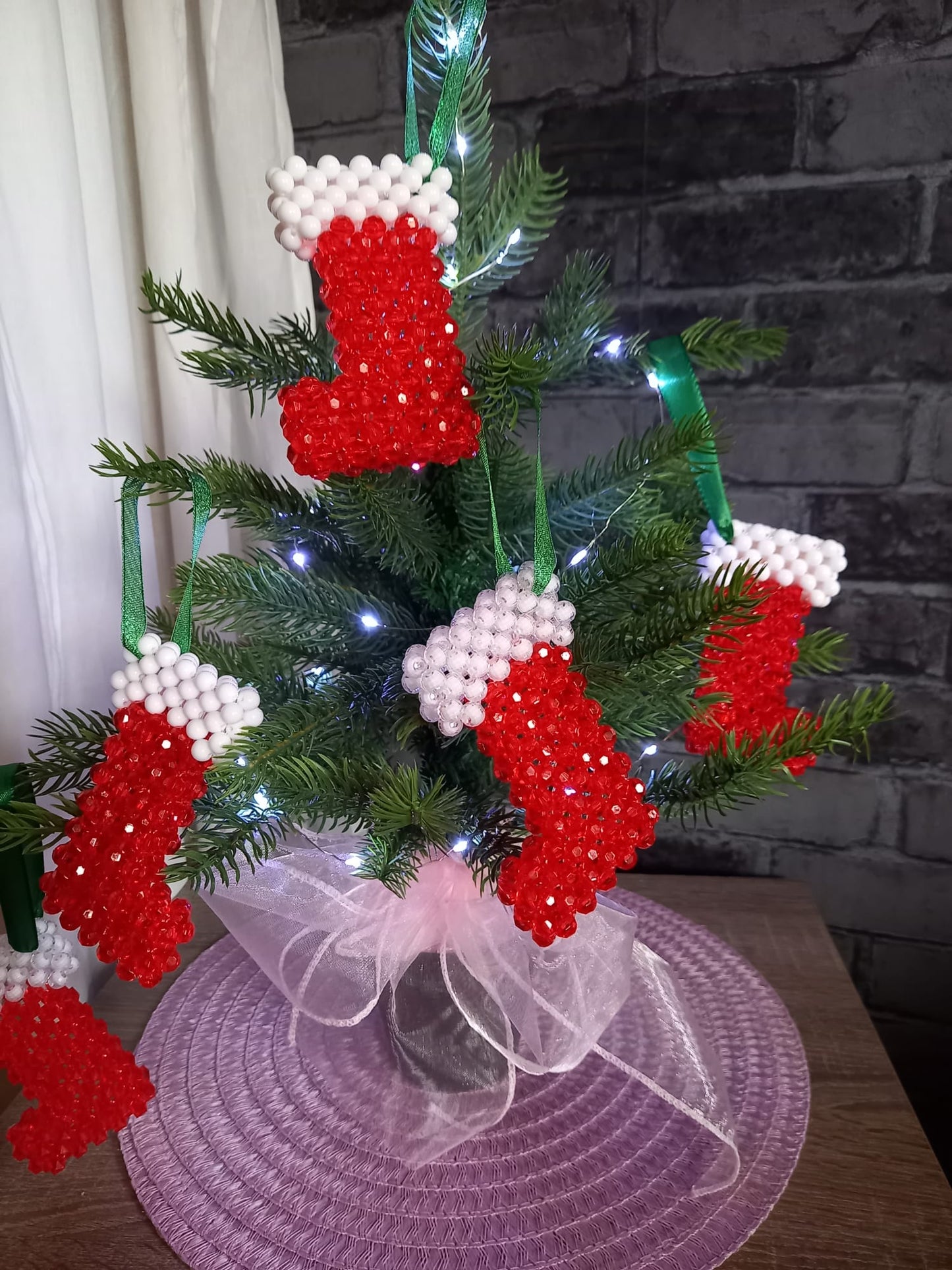 Weihnachtsdeko – Perlen-Stiefel