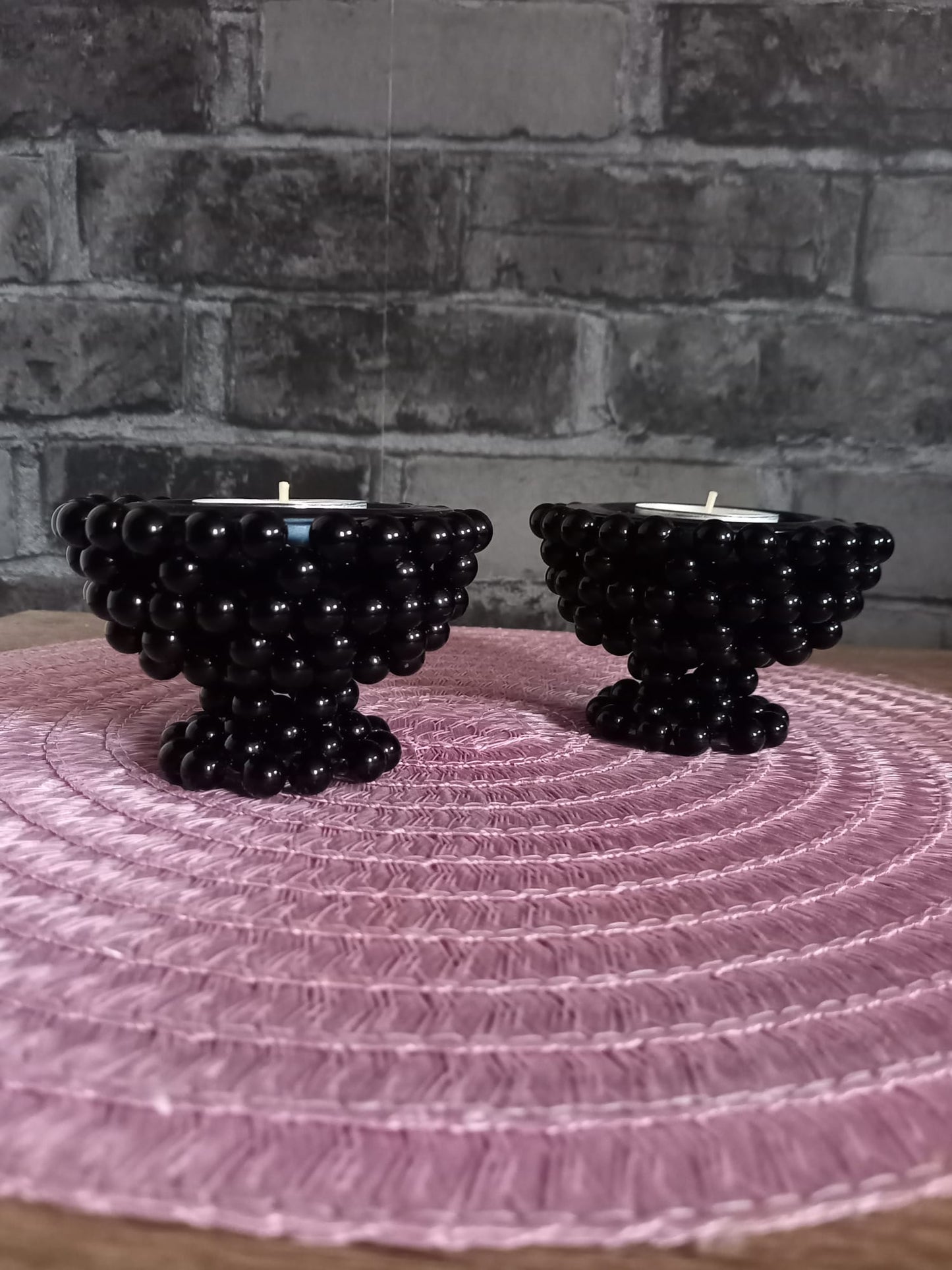 Perlen-Kerzenhalter 2er Set